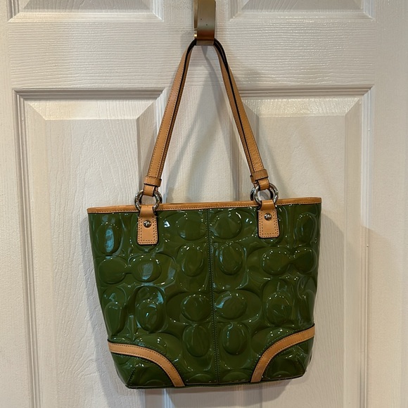 Coach Medium Patent Leather Tote Bag - Picture 2 of 16